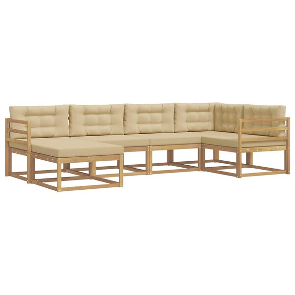 vidaXL Ensemble de canapés d'extérieur 5 pc Blanc et Beige Polyester