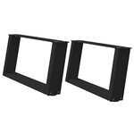 vidaXL Pieds de table basse en U  2 pièces  noir  70 x (30-31) cm  acier