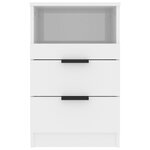 vidaXL Tables de chevet 2 Pièces Blanc brillant Bois d'ingénierie