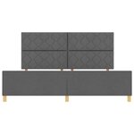 vidaXL Cadre de lit avec tête de lit Gris foncé 200 x 200 cm tissu