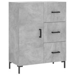 vidaXL Buffet haut Gris béton 69 5x34x180 cm Bois d'ingénierie