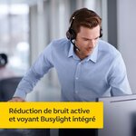 Jabra evolve 80 ms casque circum-aural stereo filaire - casque optimisé microsoft teams avec suppression active du bruit - câble