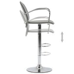 vidaXL Tabourets de bar avec accoudoir lot de 2 gris similicuir