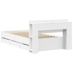 vidaXL Cadre de lit avec rangement Blanc 75 x 190 cm Bois d'ingénierie