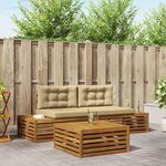 vidaXL Ensemble de canapés d'extérieur 3 Pièce Naturel et Beige