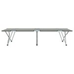 vidaXL Lit de camping pliable avec sac de transport  gris  en tissu Oxford 600D.