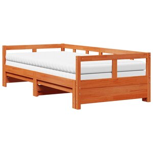vidaXL Lit de jour et lit gigogne et matelas 90x190 cm bois pin massif