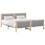 vidaXL Cadre de lit avec tête de lit Gris clair 200 x 200 cm tissu