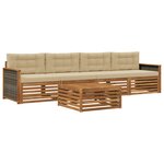 vidaXL Ensemble de canapés d'extérieur 5 Pièces Naturel et Beige