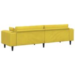 vidaXL Canapé en velours avec coussin avec oreiller Jaune 210 cm Velours