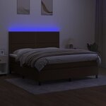 vidaXL Sommier à lattes de lit matelas et LED Marron foncé 180x200cm