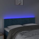 vidaXL Tête de lit à LED Bleu foncé 144x5x78/88 cm Velours