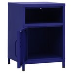 vidaXL Table de chevet Bleu marine 35x35x51 cm Acier