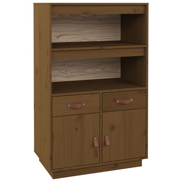 vidaXL Buffet haut Marron miel 67x40x108 5 cm Bois massif de pin