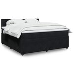 vidaXL Sommier à lattes de lit avec matelas Noir 180x200 cm Velours