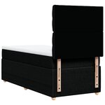 vidaXL Sommier à lattes de lit avec matelas Noir 90x190 cm Tissu
