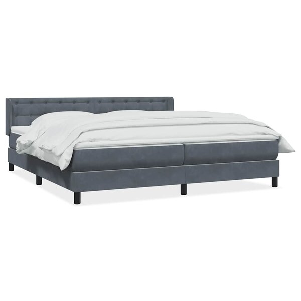 vidaXL Sommier à lattes de lit et matelas gris foncé 200x210cm velours