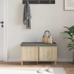 vidaXL Banc d'entrée avec coussin Chêne Sonoma 80 x 38 x 46 cm