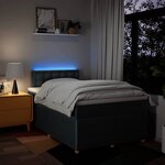 vidaXL Sommier à lattes de lit avec matelas bleu 120x190 cm tissu