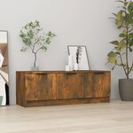 vidaXL Meuble TV Chêne fumé 102x35x36 5 cm Bois d'ingénierie