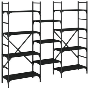 vidaXL Bibliothèque noir 160x28 5x136 5 cm bois d'ingénierie
