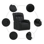 vidaXL Fauteuil inclinable Noir Similicuir