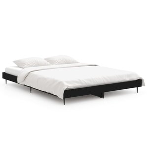 vidaXL Cadre de lit sans matelas noir 140x190 cm bois d'ingénierie