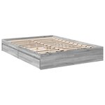 vidaXL Cadre de lit avec tiroirs sans matelas sonoma gris 150x200 cm