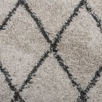 vidaXL Tapis shaggy à poils longs moderne beige et anthracite Ø 100 cm
