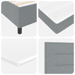 vidaXL Lit à ressorts avec matelas et lumière LED grise claire 120 x 190 cm  cadre en tissu.