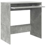 vidaXL Bureau Gris béton 77 5 x 43 x 79 cm Bois d'ingénierie
