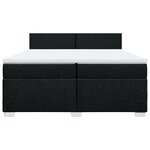 vidaXL Sommier à lattes de lit avec matelas Noir 200x200 cm Tissu