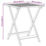 vidaXL Table de jardin pliante Carrée 60x60x72 cm Bois massif Acacia