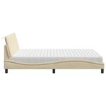 vidaXL Lit avec matelas crème 160x200 cm tissu
