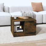 vidaXL Table basse Chêne fumé 50x50x36 cm Bois d'ingénierie