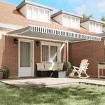 vidaXL Auvent manuel rétractable anthracite et blanc 450x300 cm