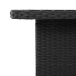 vidaXL Table de jardin noir 110x110x71cm résine tressée et bois acacia