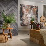 WallArt Planches d'aspect bois Chêne grange Gris cendré