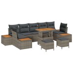 vidaXL Ensemble de canapé de jardin avec coussin avec stockage 10 Pièces