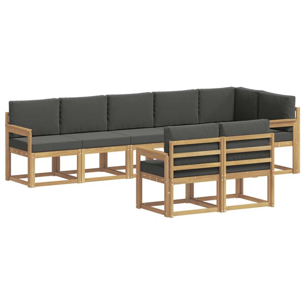 vidaXL Ensemble de canapés d'extérieur 8 pc Blanc et anthracite
