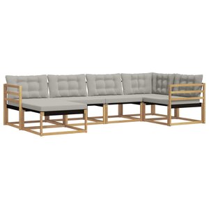vidaXL Ensemble de canapés d'extérieur 6 Pièces Blanc et gris clair