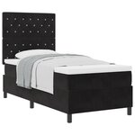 Lit Box Spring vidaXL avec Matelas Noir 100x200 cm Velours