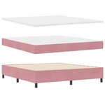 vidaXL Lit à ressorts avec matelas avec LED Rose 180 x 200 cm Velours