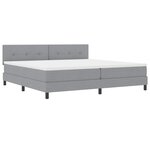 vidaXL Lit boxspring avec matelas Gris clair 200 x 200 cm tissu