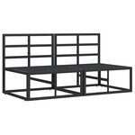 vidaXL Mobilier de jardin avec coussin avec oreiller Noir Aluminium