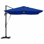vidaXL Parasol Roma à Bras Déporté Bleu et Noir 352 x 251 x 265 cm