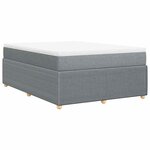 vidaXL Sommier à lattes de lit avec matelas Gris clair 140x200cm Tissu
