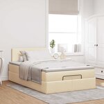 vidaXL Cadre de lit ottoman avec matelas crème 120x200cm tissu