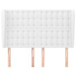 vidaXL Tête de lit avec oreilles Blanc 147x23x118/128 cm Similicuir