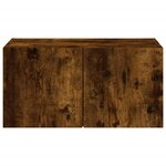 vidaXL Meuble TV mural avec lumières LED chêne fumé 60x35x31 cm